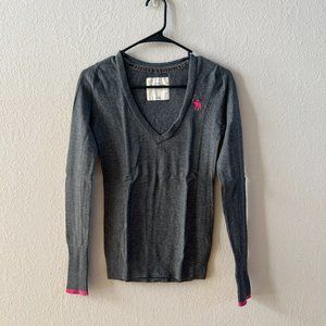 Abercrombie Grey V Neck Seater with Magenta Detailing
